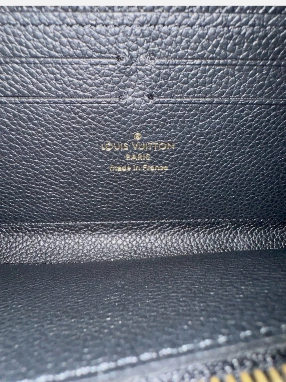 Louis Vuitton Bicolor Clemence Portefeuille Empriente Leather Black Long Wallet